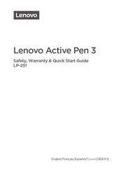 Lenovo Active Pen 3 Seguridad, Garantía Y Guía De Inicio Rápido