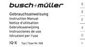 Busch+Müller 168 Instrucciones De Uso