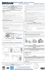 Broan FRESH IN BASIC FIN-180B-HW Instrucciones De Instalación