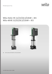 Wilo Helix VE22 Serie Instrucciones De Instalación Y Funcionamiento