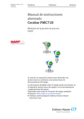 Endress+Hauser Cerabar PMC71B Manual De Instrucciones Abreviado
