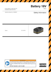 Atlas Copco 4211603085 Información Sobre Seguridad, Garantía, Y Regulaciones