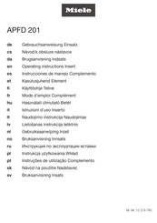 Miele APFD 201 Instrucciones De Manejo