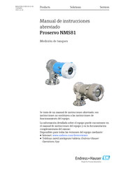Endress+Hauser Proservo NMS81 Manual De Instrucciones Abreviado