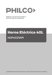 Philco HGP4021API Manual De Instrucciones