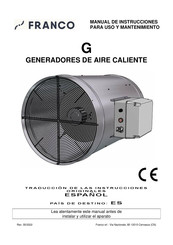 FRANCO G56-65 Manual De Instrucciones  Para Uso Y Mantenimiento