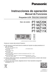 Panasonic PT-MZ20K Instrucciones De Operación