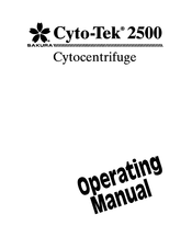 Sakura Cyto-Tek 2500 Operating Manual