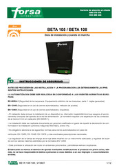 Forsa Automatismos BETA 108 Guía De Instalación Y Puesta En Marcha