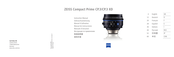 Zeiss Compact Prime CP.3 XD Manual De Instrucciones