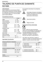 Dewalt D21585 Manual Del Usuario