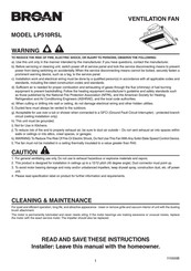 Broan LP510RSL Manual De Instrucciones