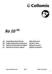Collomix Xo 10 NC Manual De Servicio Original