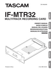 Tascam IF-MTR32 Manual Del Usuario