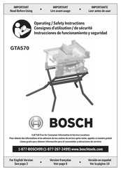 Bosch GTA570 Instrucciones De Funcionamiento Y Seguridad
