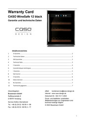 CASO DESIGN WineSafe 12 black Manual De Instrucciones