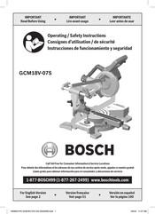 Bosch GCM18V-07S Instrucciones De Funcionamiento Y Seguridad