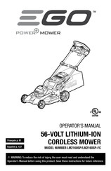 Ego Power+ LM2160SP-FC Manual Del Operador