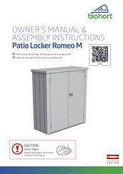 biohort Patio Locker Romeo M Manual Del Propietário