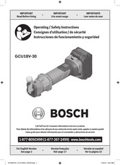 Bosch GCU18V-30 Instrucciones De Funcionamiento Y Seguridad