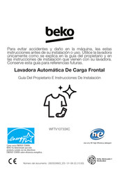 Beko WFTV10733XC Manual De Instrucciones