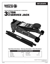 Matco Tools MFJ354PA Instrucciones De Operación