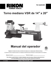 Rikon Power Tools 70-1420VSR Manual Del Operador