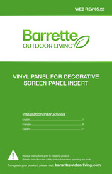Barrette VINYL PANEL FOR DECORATIVE SCREEN PANEL INSERT Manual De Instrucciones