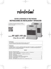 Toyotomi FF-55T Instrucciones De Instalación Y  Operación