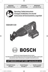 Bosch GSA18V-110 Instrucciones De Funcionamiento Y Seguridad