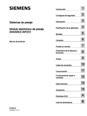 Siemens SIWAREX WP231 Manual De Producto