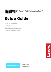 Lenovo ThinkPad P1 Gen3 Guía De Configuración