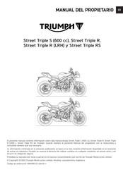 Triumph Street Triple R LRH Manual Del Propietário
