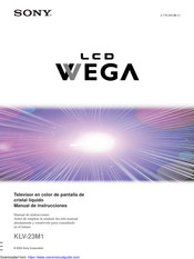 Sony LCD WEGA KLV-23M1 Manual De Instrucciones