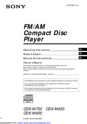 Sony CDX-M750 Manual De Instrucciones