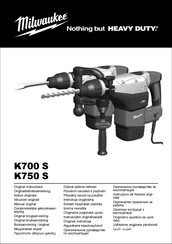 Milwaukee K700 S Manual Original