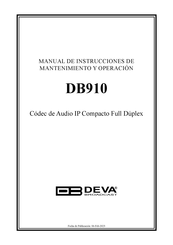 DEVA Broadcast DB910 Manual De Instrucciones De Mantenimiento Y Operación