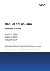 NEC MultiSync E244F-BK Manual Del Usuario