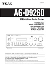 Teac AG-D9260 Manual Del Usuario