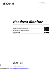 Sony XVM-H65 Manual De Instrucciones