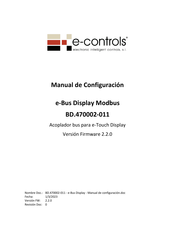 e-controls BD.470002-011 Manual De Configuración