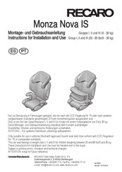 RECARO MONZA NOVA IS Instrucciones De Montaje Y De Uso