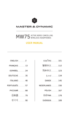 Master&Dynamic MW75 Manual Del Usuario