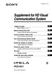 Sony IPELA PCS-XC1 Manual Del Usuario