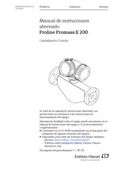 Endress+Hauser Proline Promass E 200 Manual De Instrucciones Abreviado