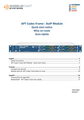 Worldcast Systems APT Codec Frame Guía Rápida