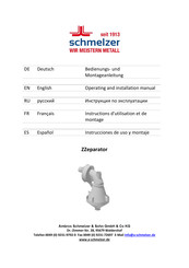 schmelzer ZZeparator Instrucciones De Uso Y Montaje