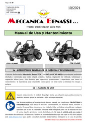 Meccanica Benassi FOX 95-4WD Manual De Uso Y Mantenimiento