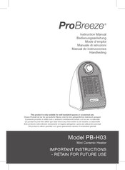 ProBreeze PB-H03 Manual De Instrucciones