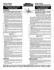 Broan PD542WW Manual De Instrucciones